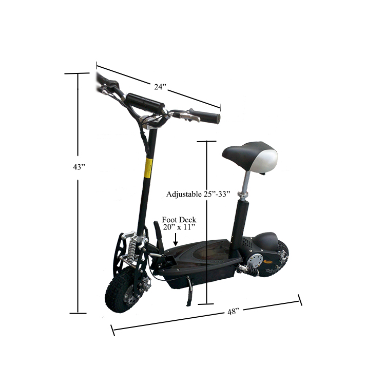 1000-watt scooter dimensions