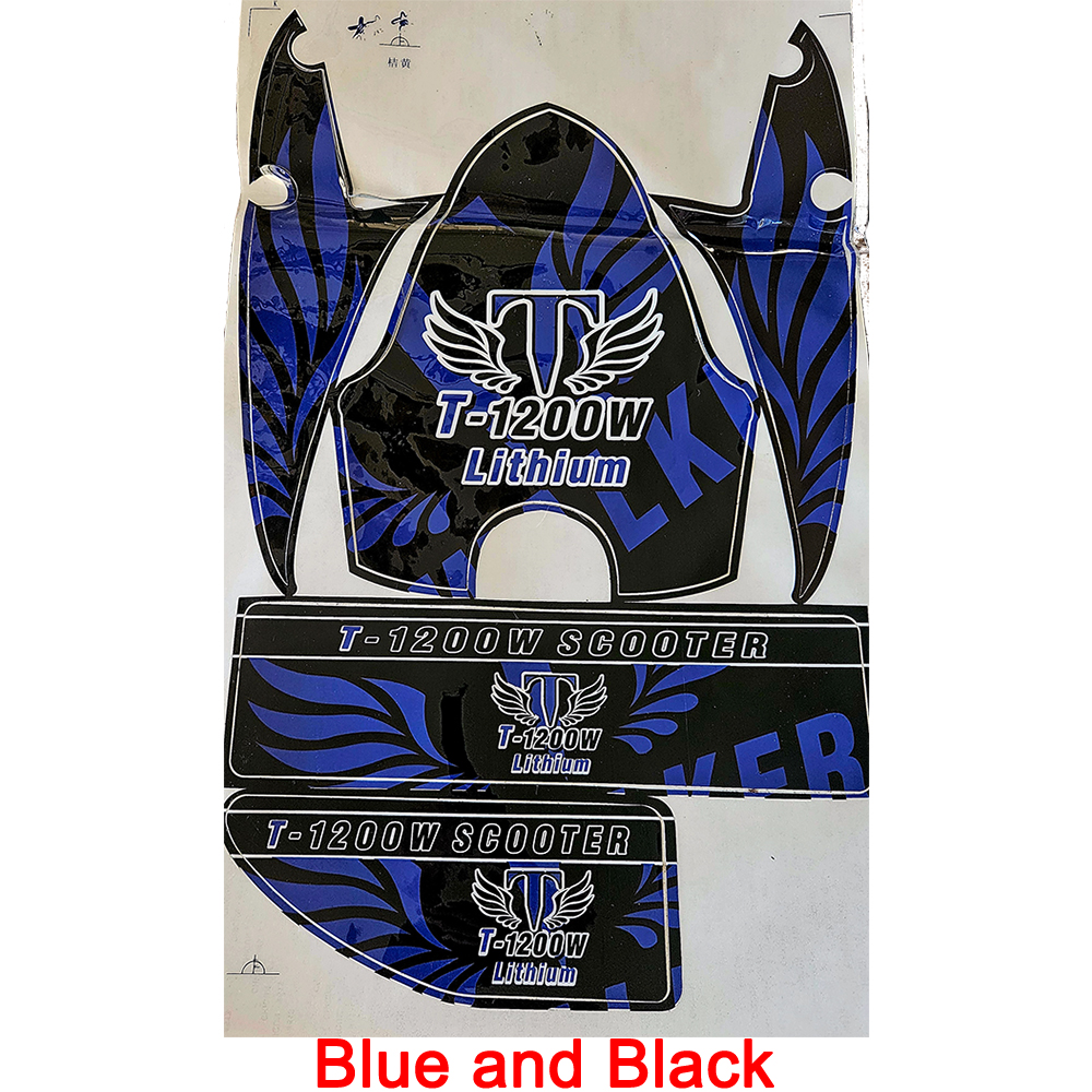 Blue and Black decal sheet