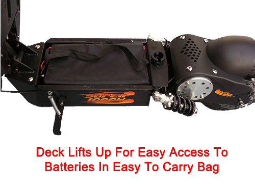 Deck lifts for easy access to battery
