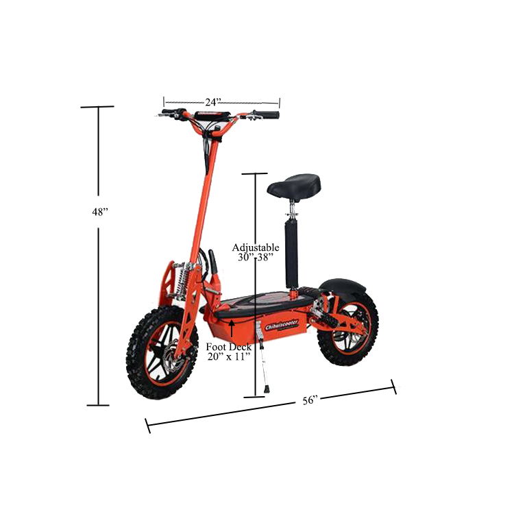 1800-watt scooter dimensions