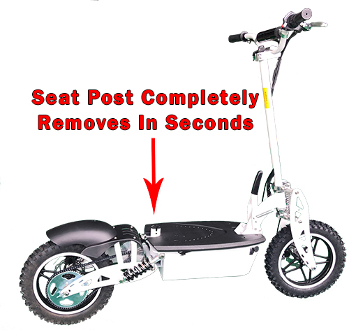 Seat post completely removes in seconds