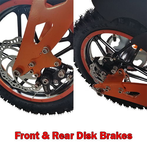 Front and rear disk brakes