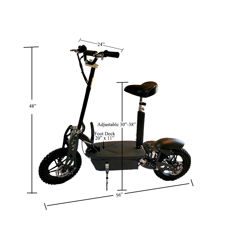 2000-watt scooter dimensions