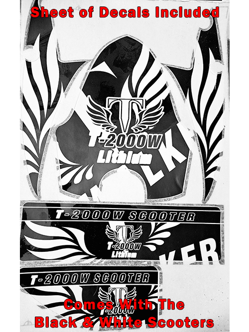 Black or white scooter decal sheet included