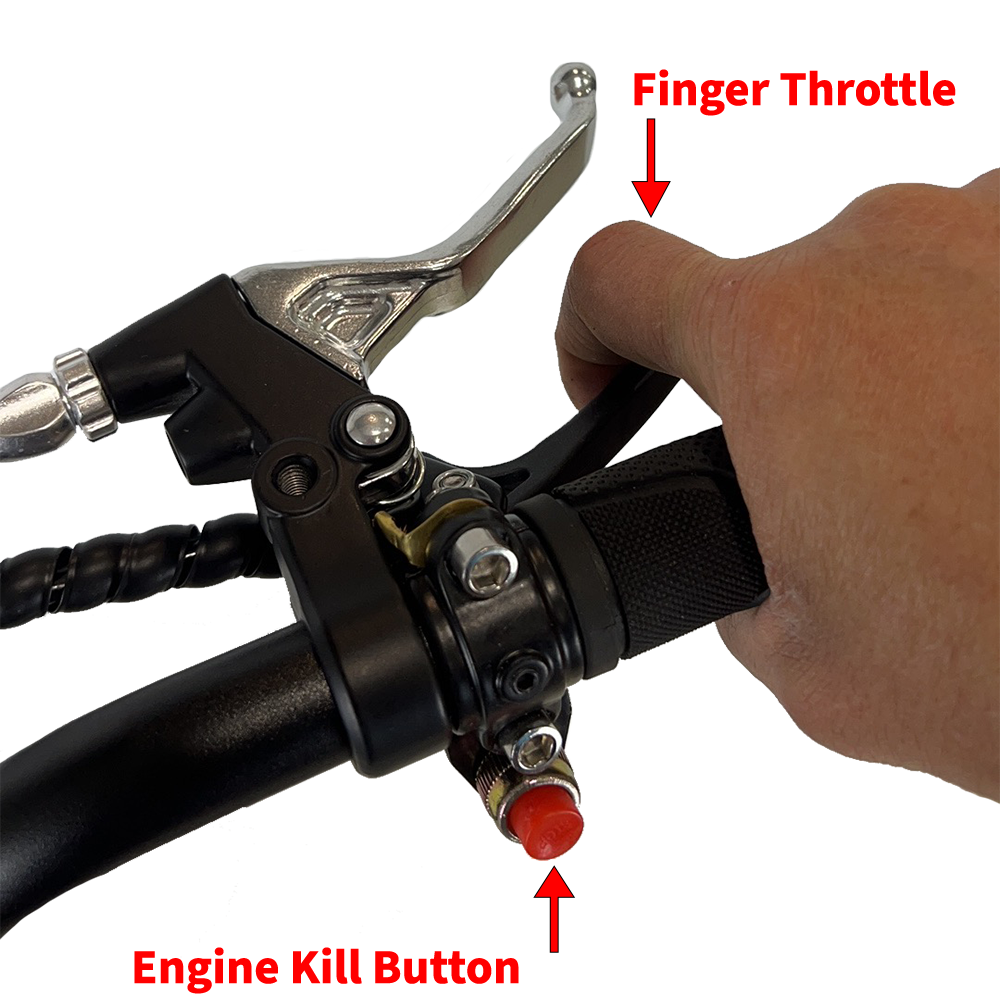 Finger throttle and engine kill button